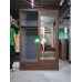 Calix  All Metal Cabinet with Mirror Sliding Door and Drawers  Walnut finish
