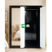 Calixto All Metal Two Door Sliding Door Cabinet Black and Oak Combination Calixto All Metal Two Door Sliding Door Cabinet Black and Oak Combination