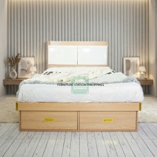 Canva Dane Single Size Bed Frame with Multiple storage Canva Dane Single Size Bed Frame with Multiple storage