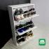 Easy Pull Thee Layer Shoe Cabinet White